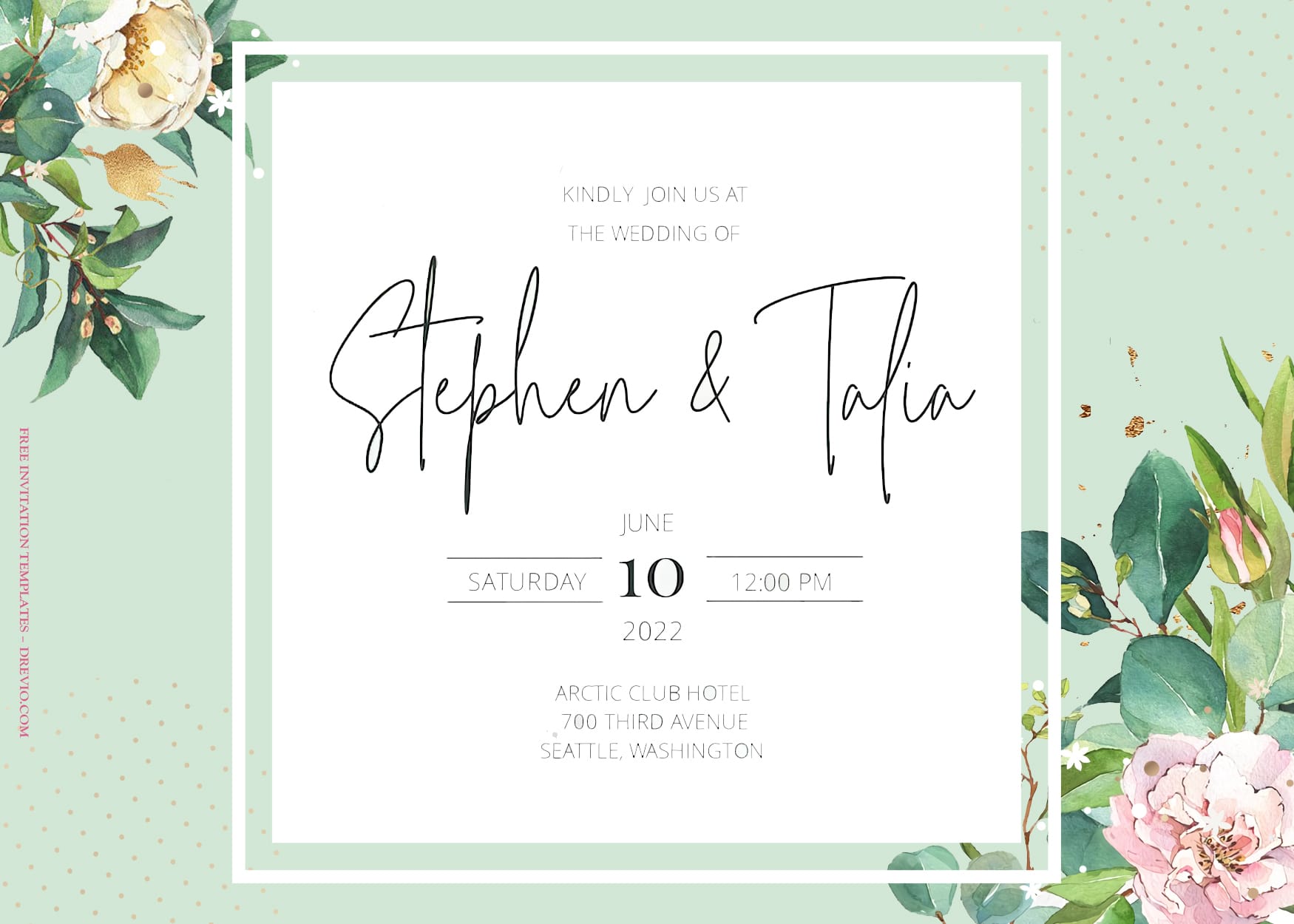 7+ Golden Thread Floral Wedding Invitation Templates Title
