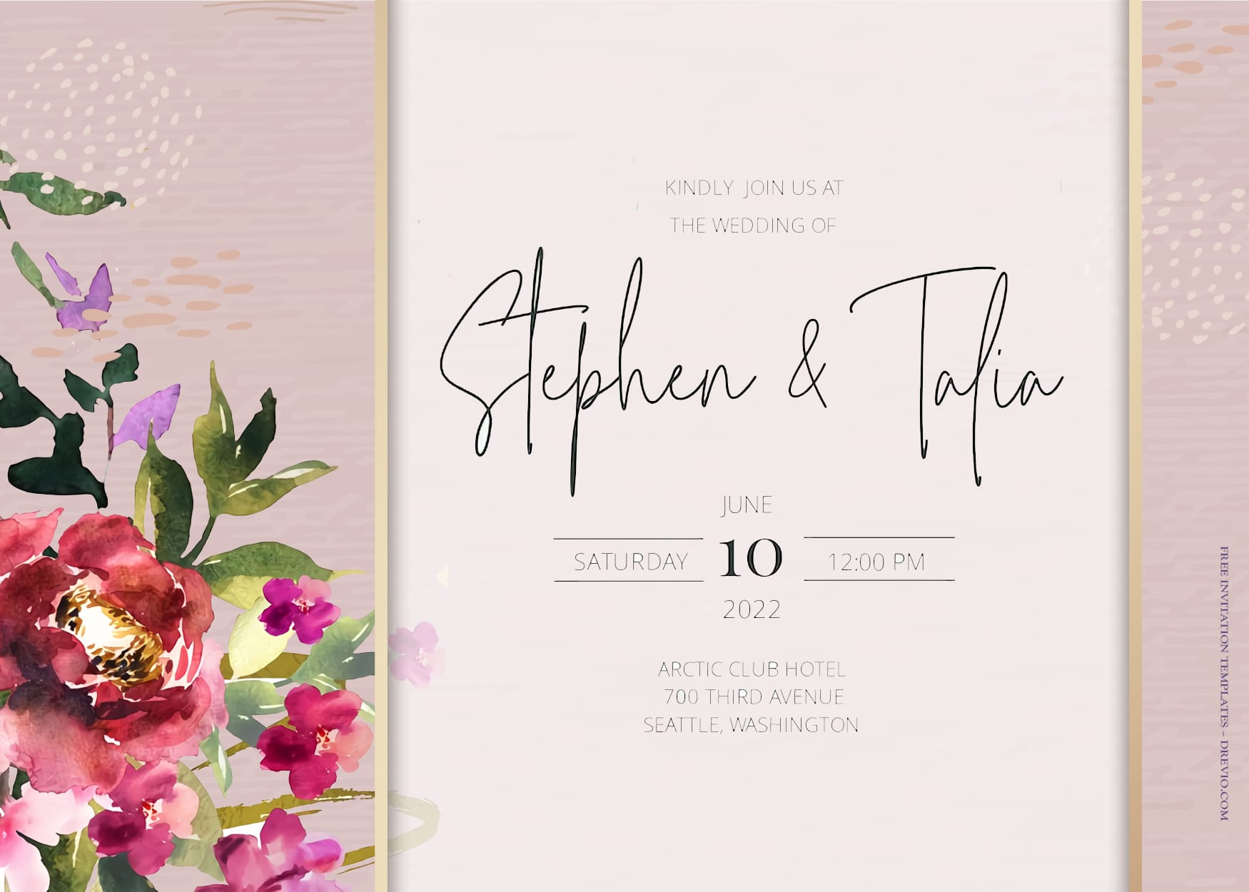 7+ Magenta Pretty Lady Floral Wedding Invitation Templates Title