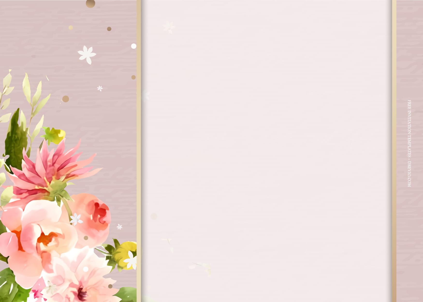 7+ Marsala Blush Watercolor Floral Wedding Invitation Templates Five