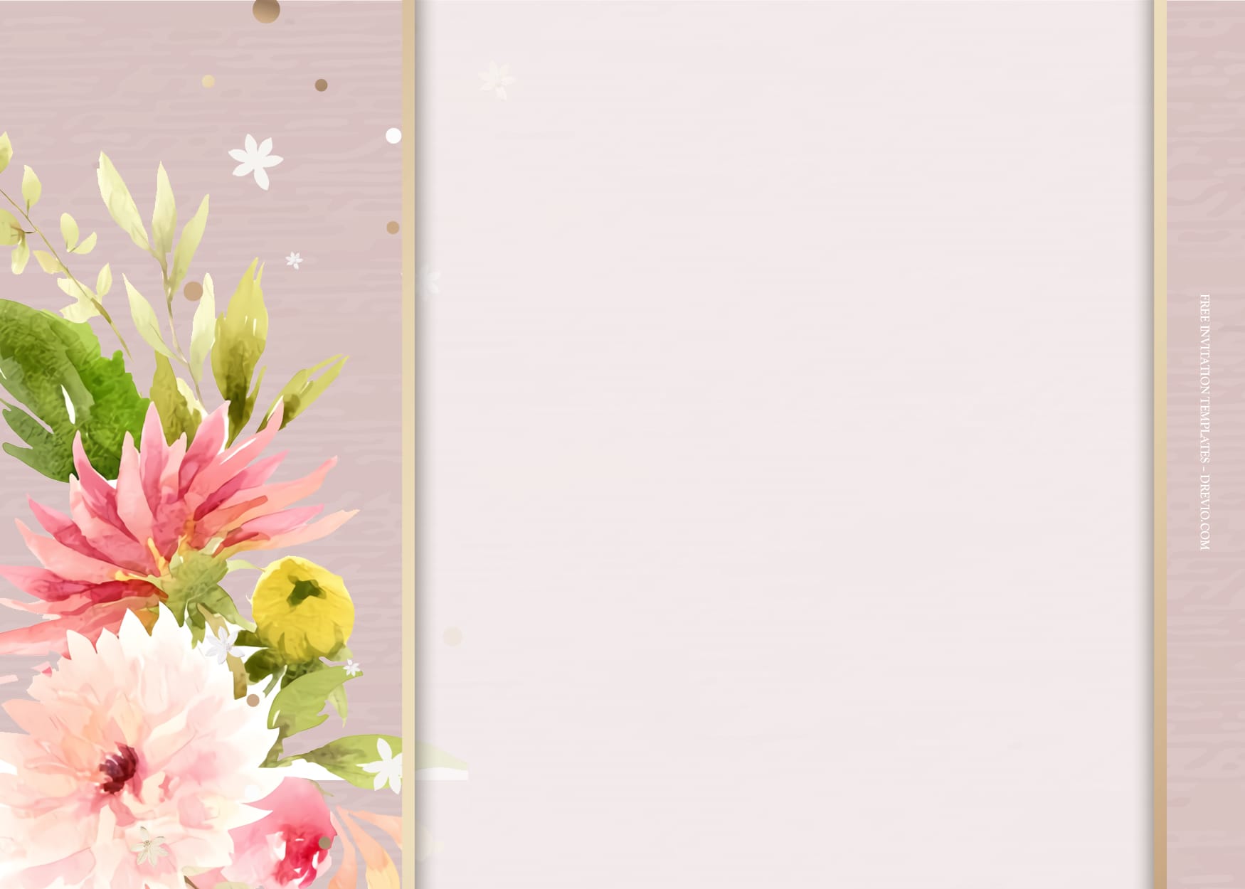 7+ Marsala Blush Watercolor Floral Wedding Invitation Templates Four