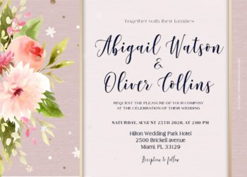 7+ Marsala Blush Watercolor Floral Wedding Invitation Templates Title