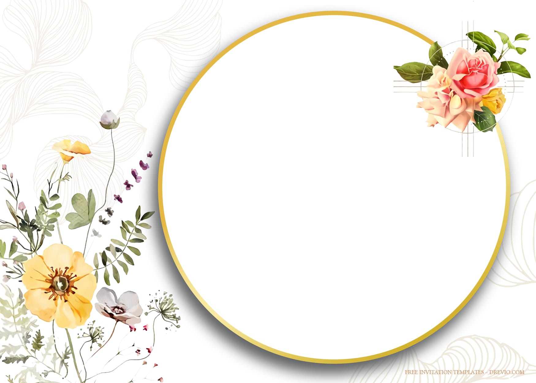 7+ Midsummer Wildflowers Garden Wedding Invitation Templates Type Three