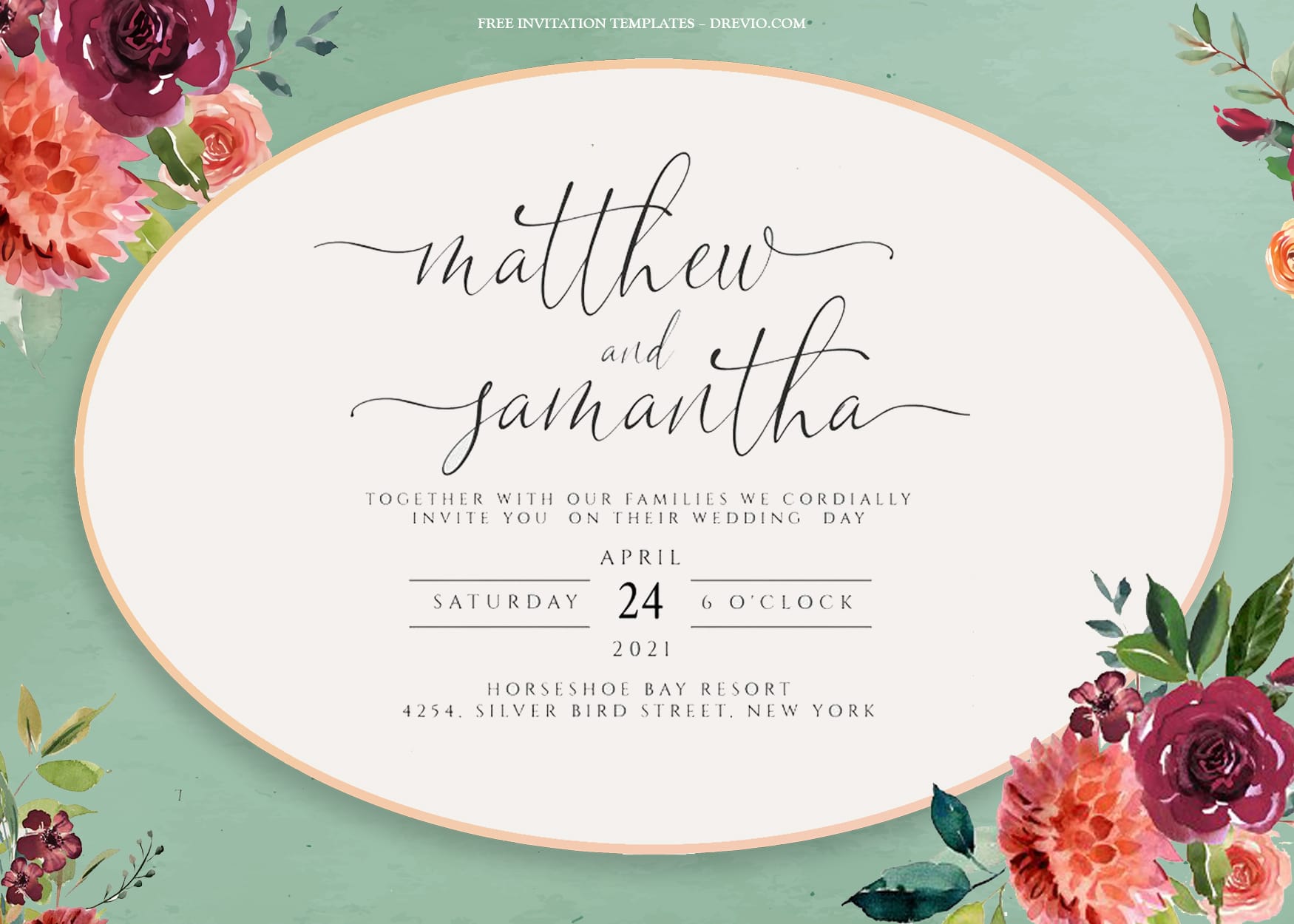 7+ Mix Spring Bouquet Watercolor Floral Wedding Invitation Templates Title