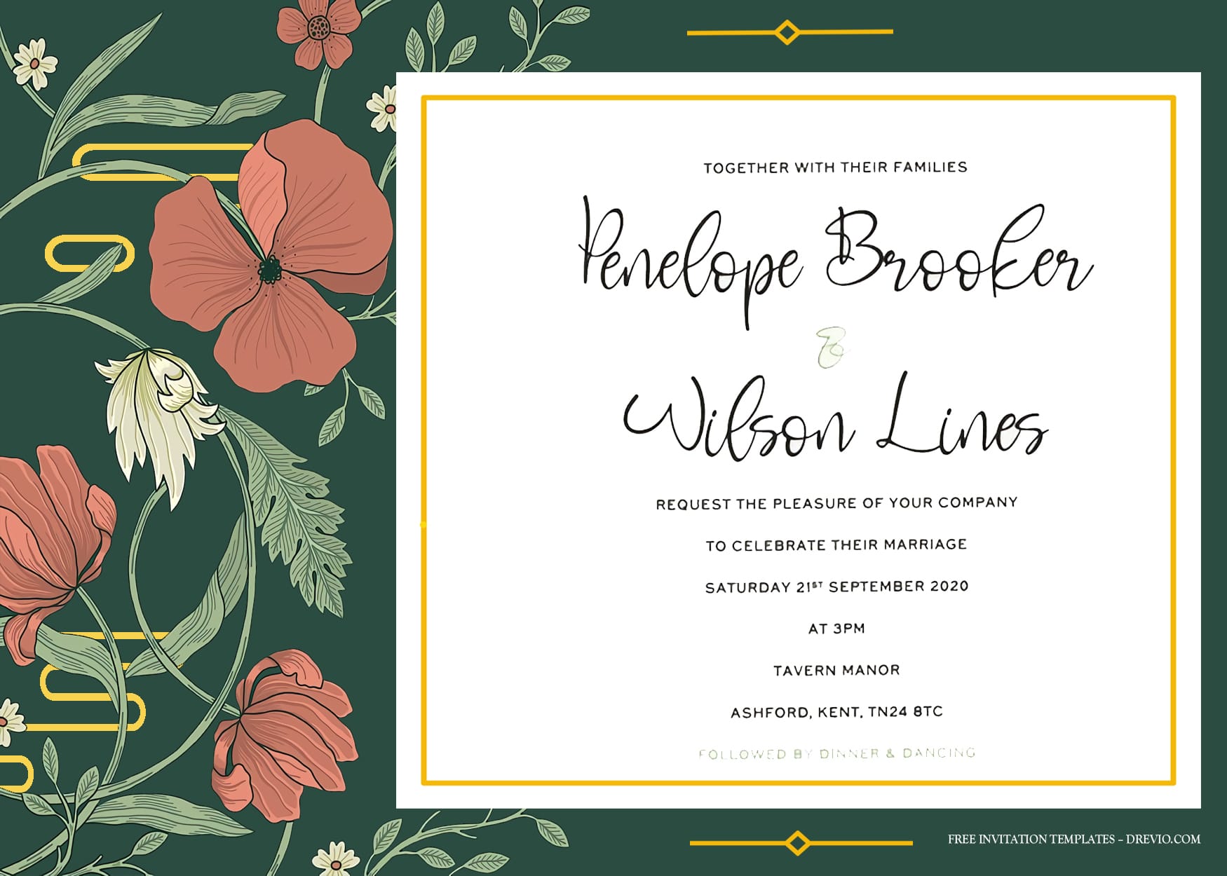 7+ Morris Garden Watercolor Floral Wedding Invitation Templates Title