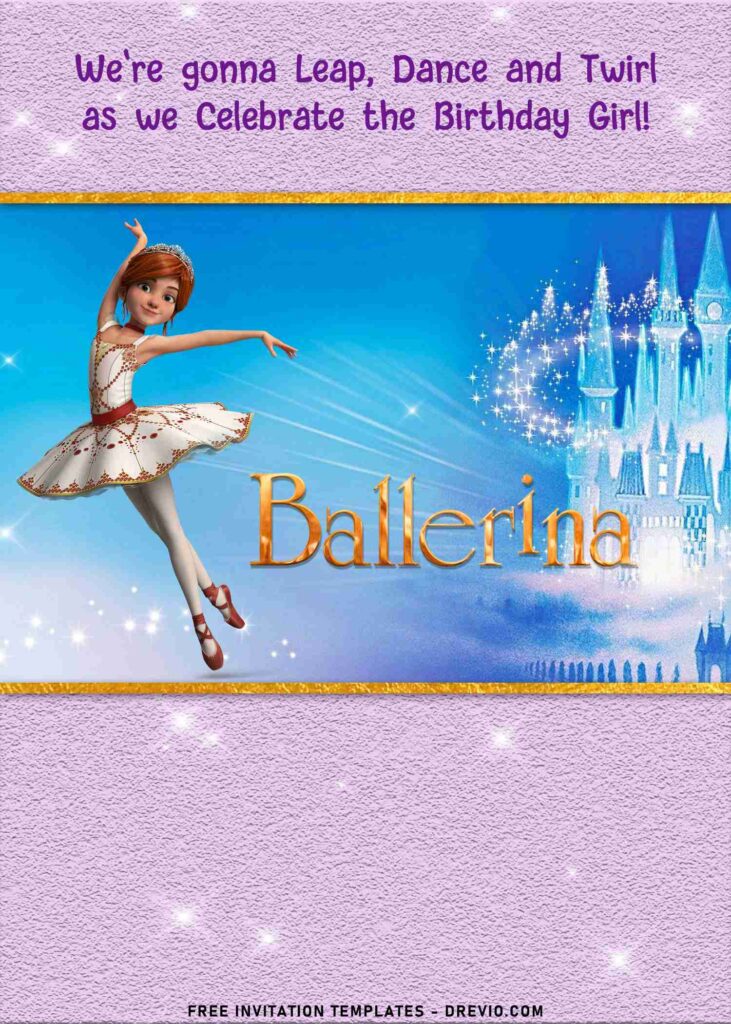 7+ Sparkling Ballerina Birthday Invitation Templates For All Ages with Sparkling Glacier Castle