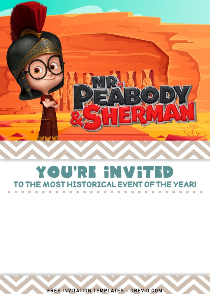 7+ Cute Mr. Peabody And Sherman Birthday Invitation Templates with Gladiator Sherman