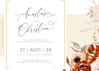 7+ Orange Autumn Watercolor Floral Wedding Invitation Templates Title