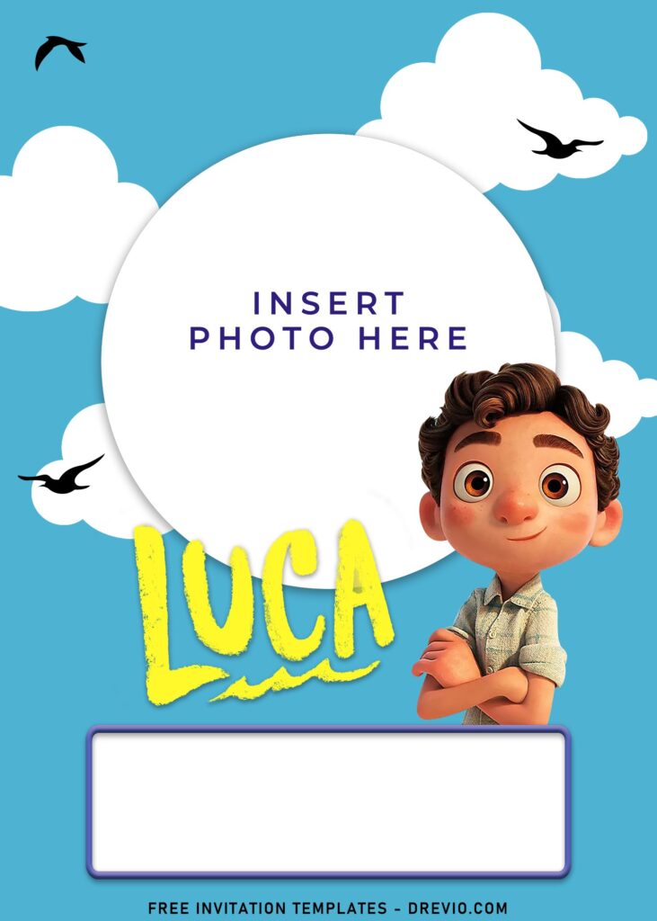 7+ Fantasy Comedy Disney Luca And Friends Birthday Invitation Templates with 
