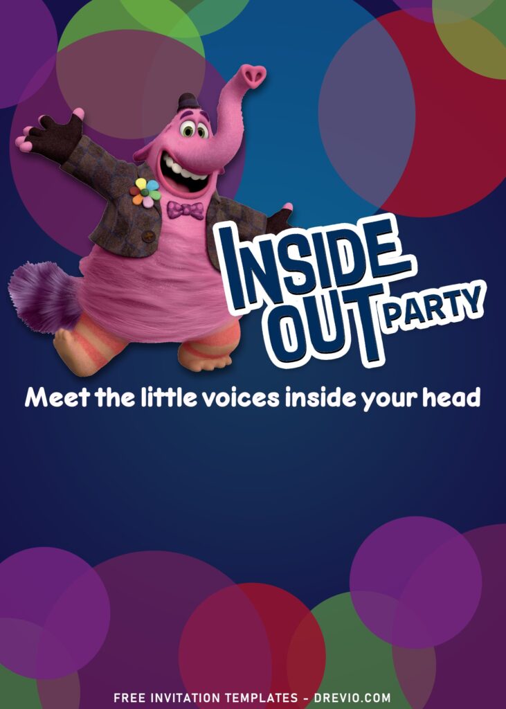 7+ Colorful Inside Out Movie Themed Birthday Invitation Templates with Bing Bong