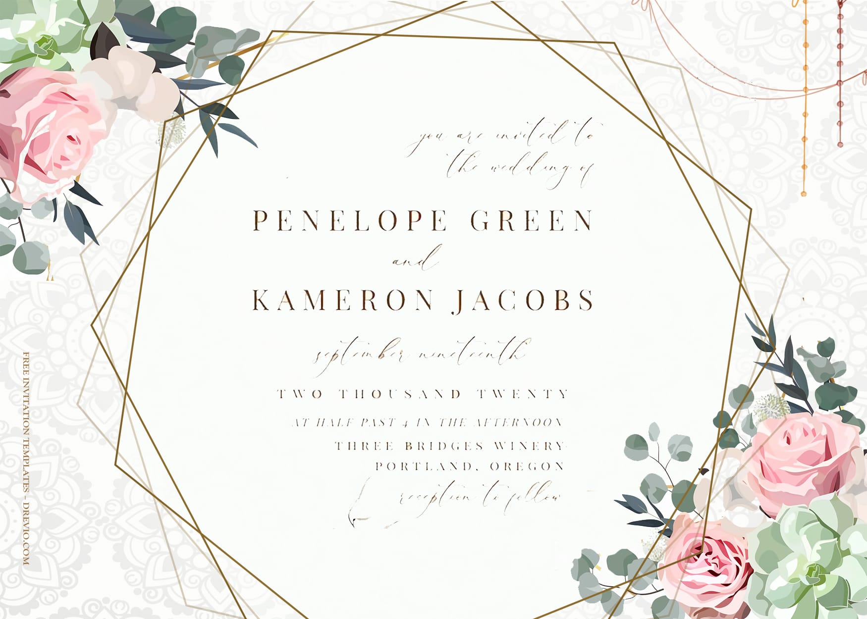 7+ Pink Magic Watercolor Floral Wedding Invitation Templates Title