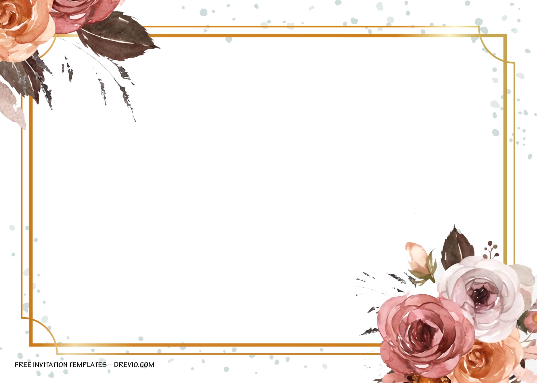 7+ Rustic Autumn Watercolor Floral Wedding Invitation Templates Type Five