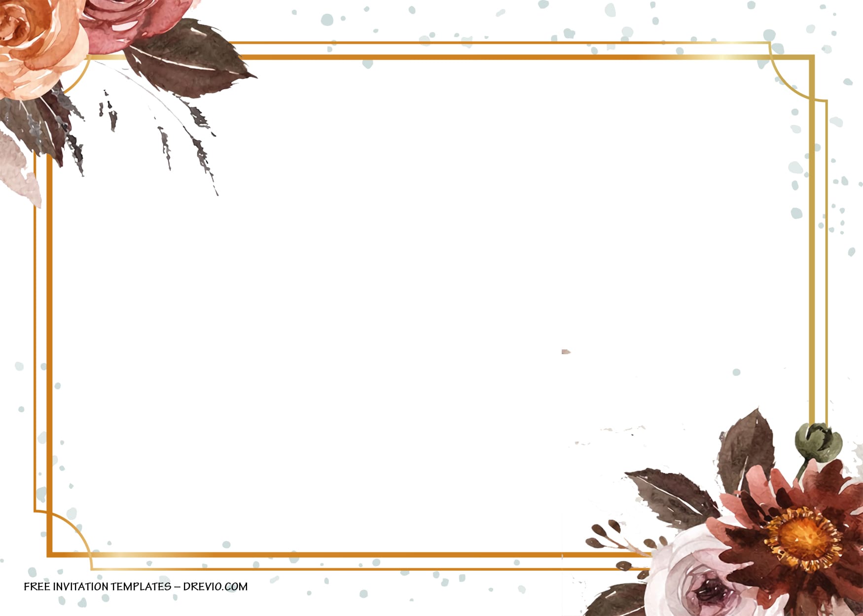 7+ Rustic Autumn Watercolor Floral Wedding Invitation Templates Type One