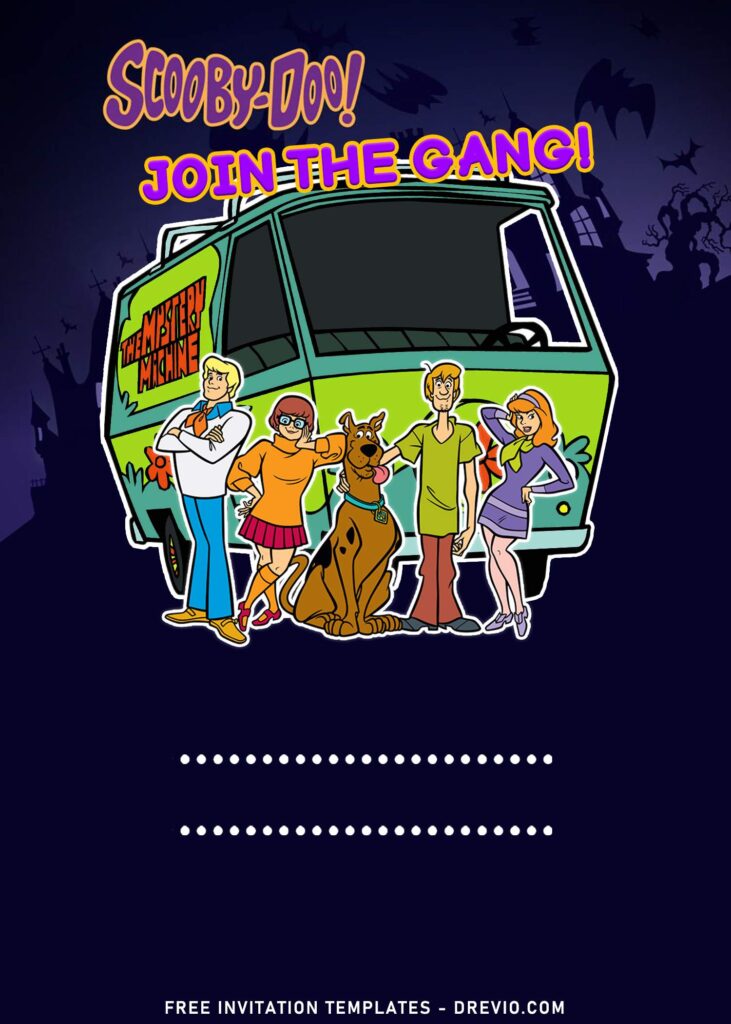 7+ Let's Join The Gang Scooby-Doo Birthday Invitation Templates with Daphne and Fred