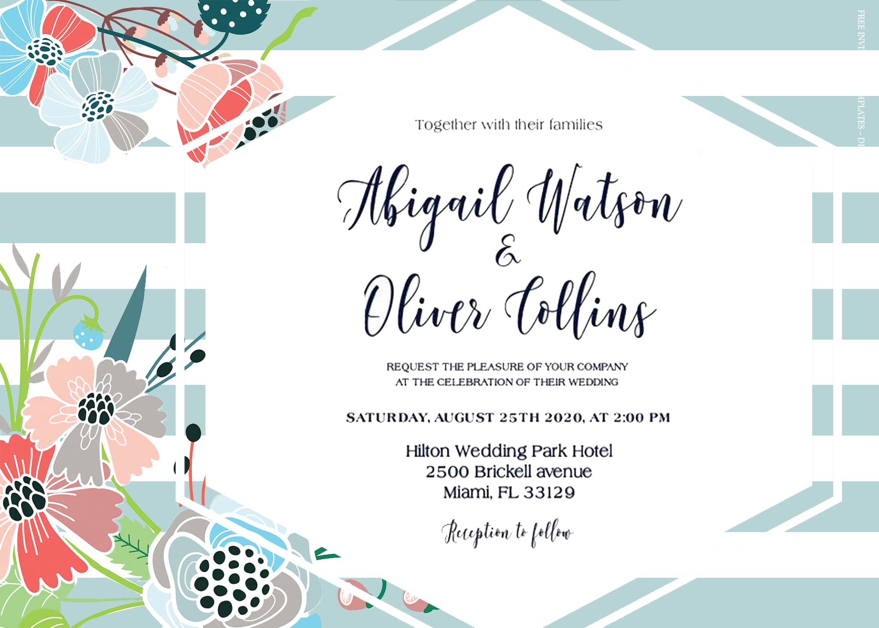 7+ Seamless Pattern Watercolor Floral Wedding Invitation Templates Title