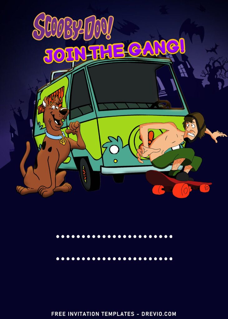 7+ Let's Join The Gang Scooby-Doo Birthday Invitation Templates with Shaggy