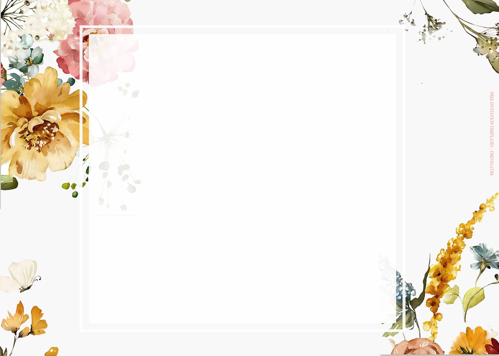 7+ Spring Shining Meadow Floral Wedding Invitation Templates Type Four