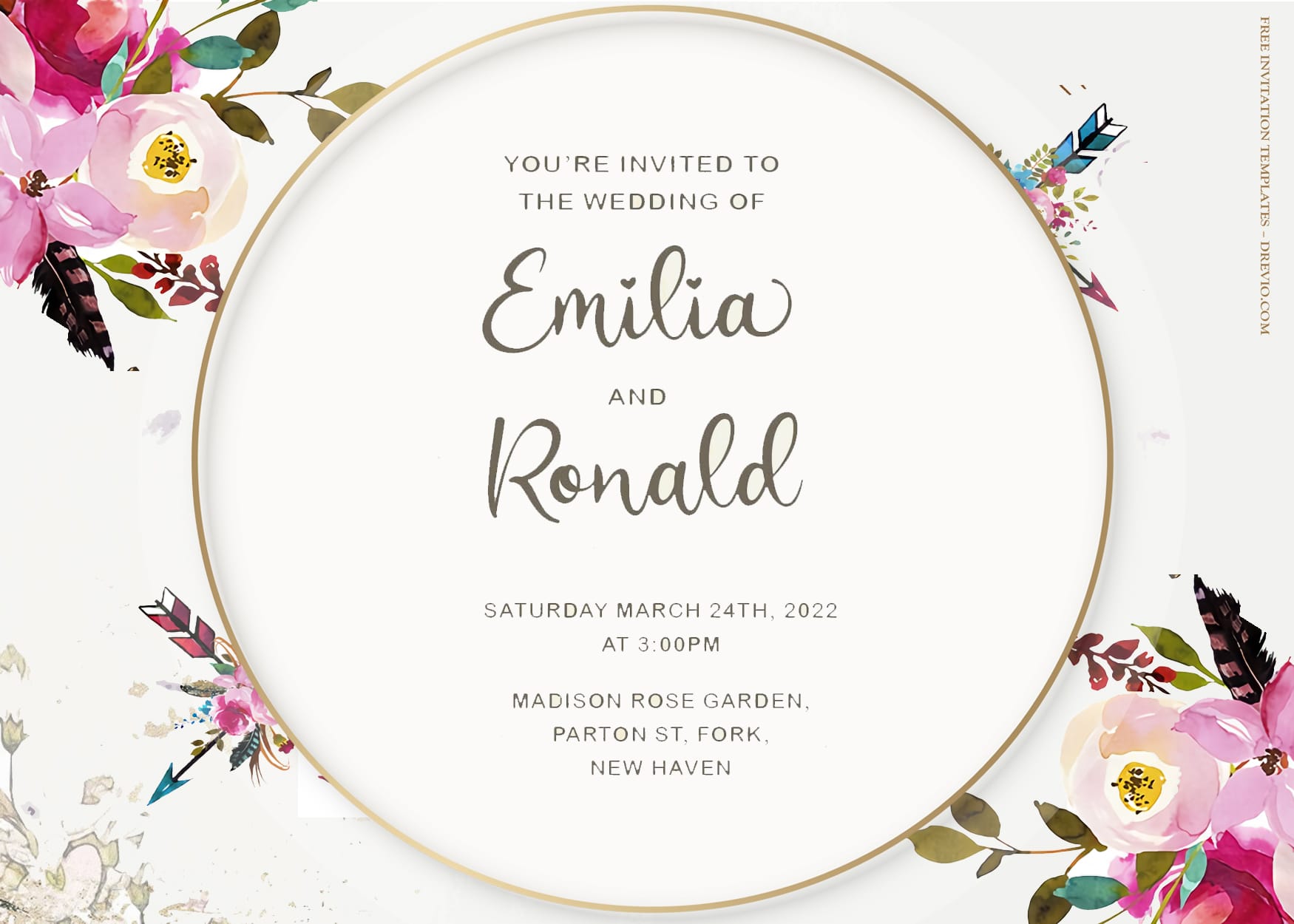 7+ Sugary Tribal Watercolor Floral Wedding Invitation Templates Title