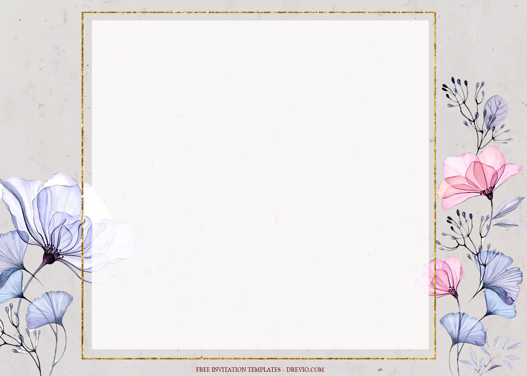 7+ Transparent Spring Watercolor Floral Wedding Invitation Templates Type Five