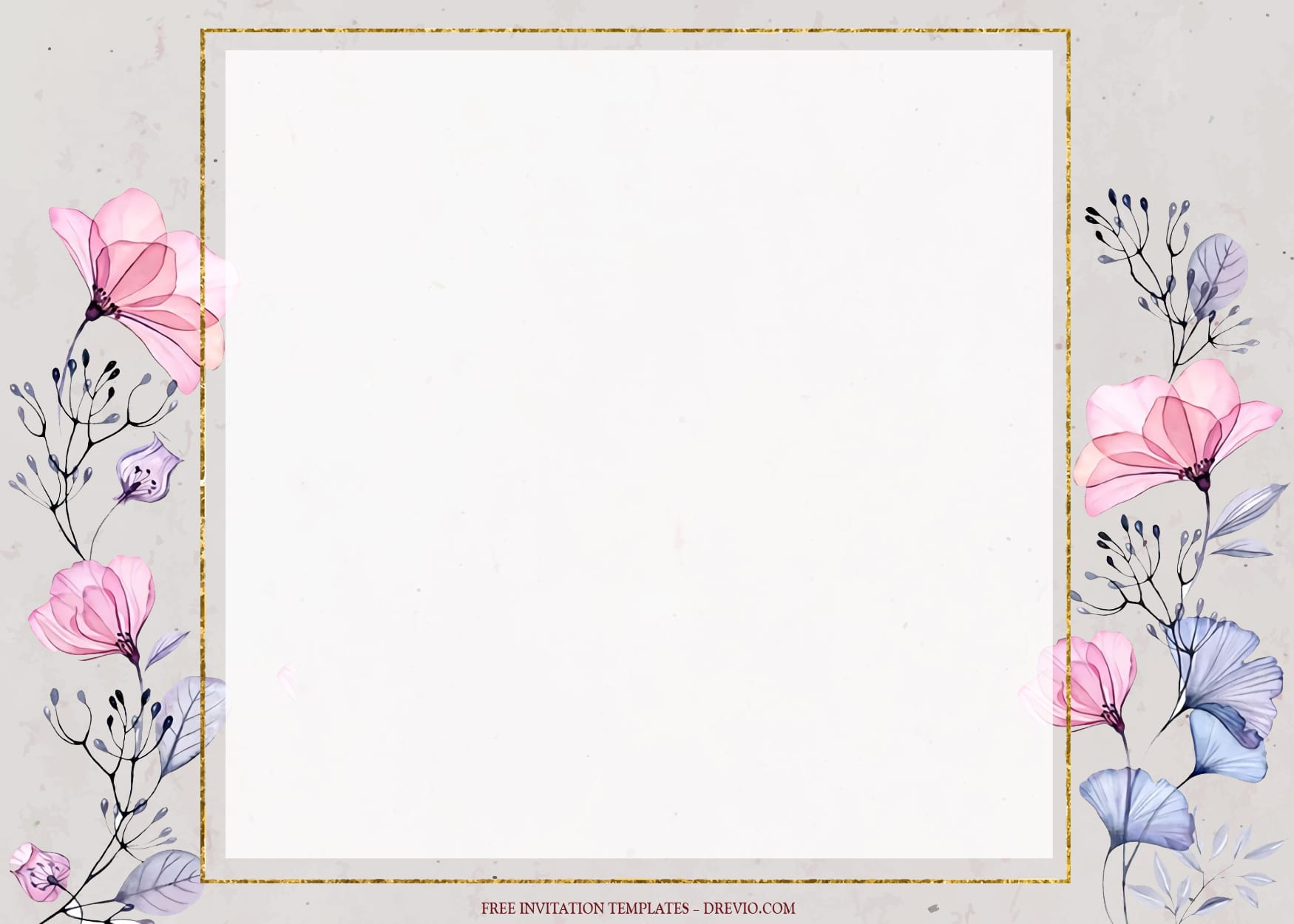 7+ Transparent Spring Watercolor Floral Wedding Invitation Templates Type Six