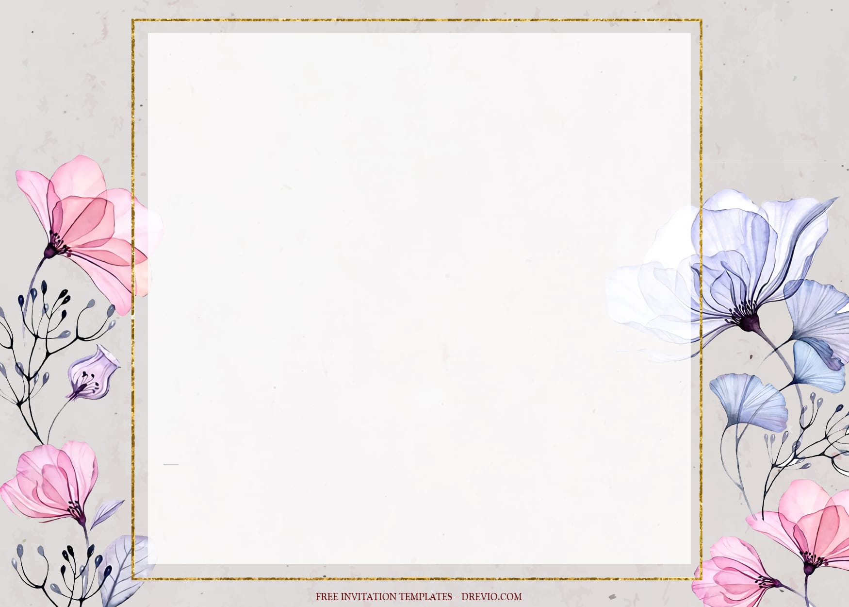 7+ Transparent Spring Watercolor Floral Wedding Invitation Templates Type Two