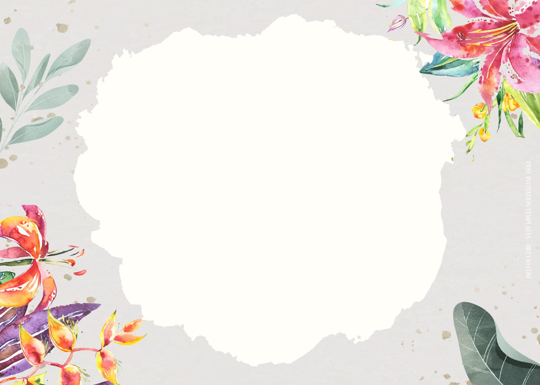 7+ Tropical Bang Watercolor Floral Wedding Invitation Templates TYpe One