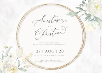 7+ White Spring Watercolor Floral Wedding Invitation Templates Title