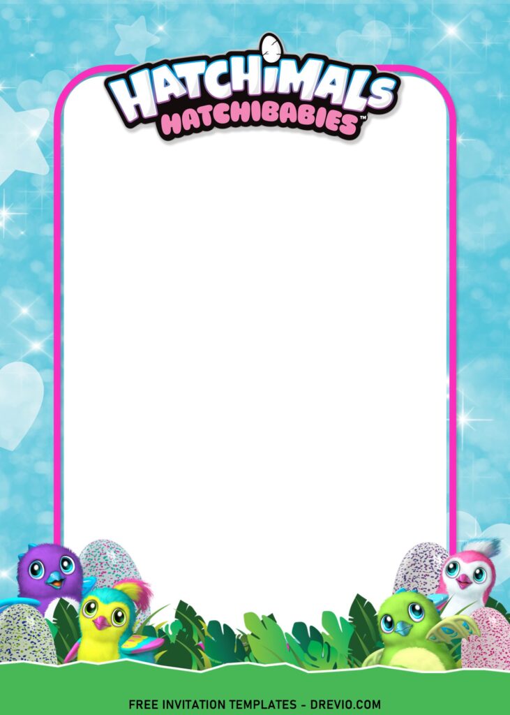 8+ Glimmering Hatchimals Girl Birthday Party Invitation Templates with adorable Hatchibabies