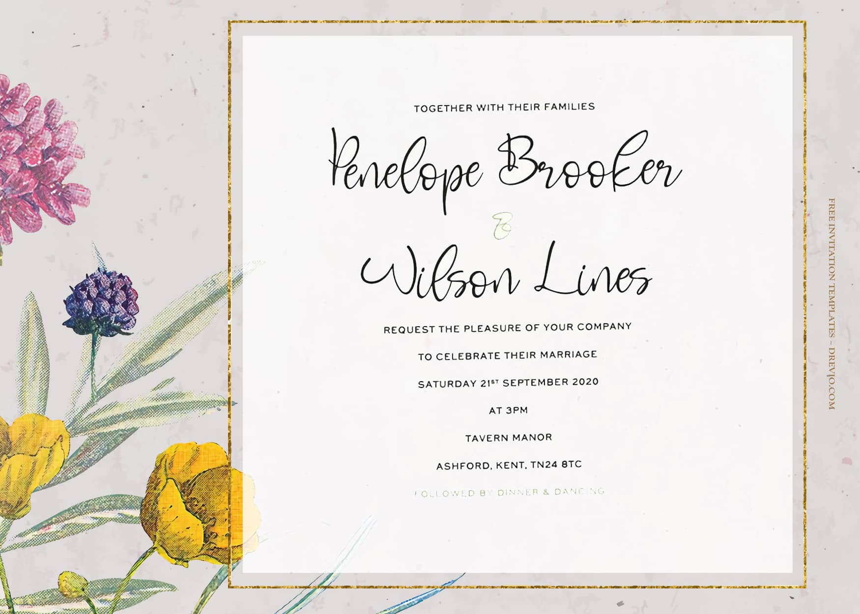 8+ Antique Botanical Watercolor Floral Wedding Invitation Templates Title