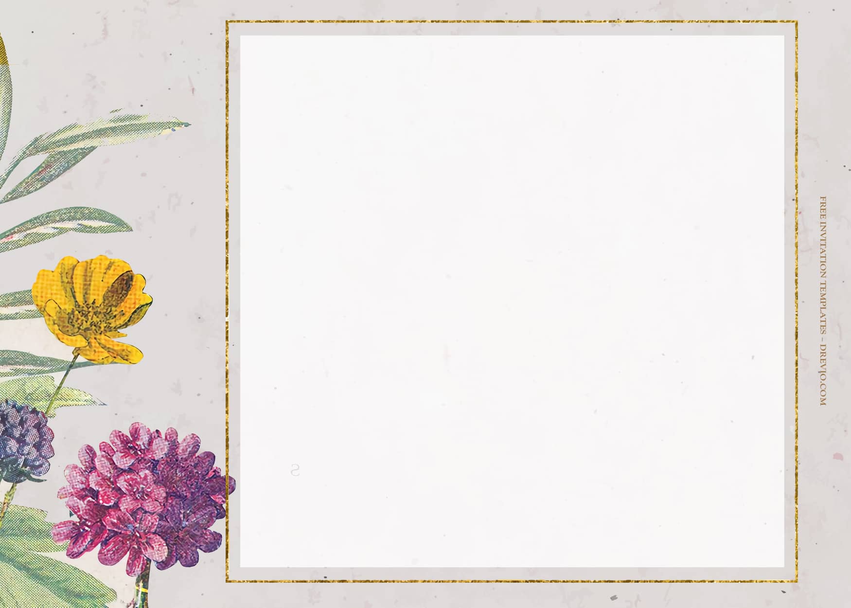 8+ Antique Botanical Watercolor Floral Wedding Invitation Templates Two