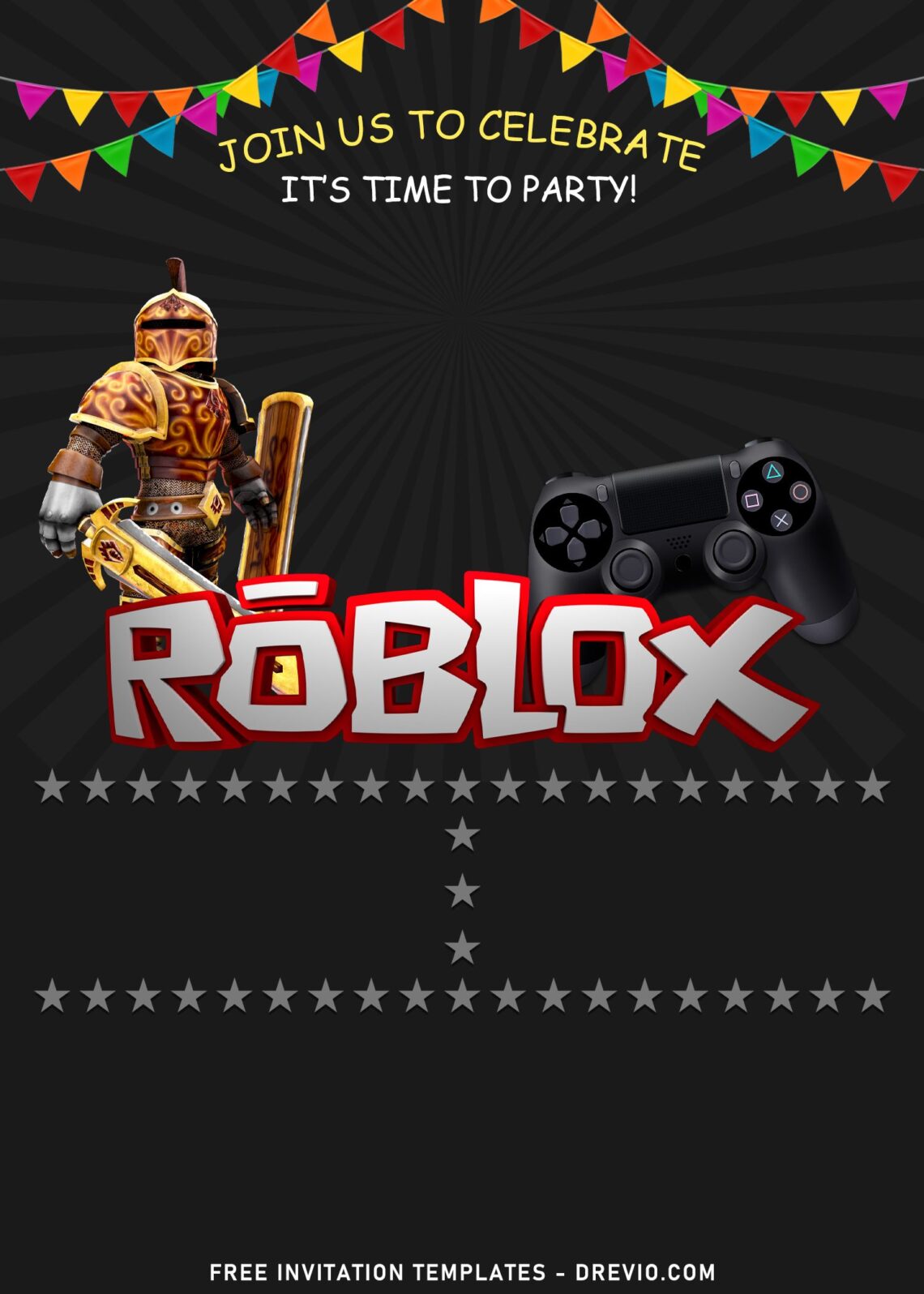 ROBLOX BOY BIRTHDAY INVITATION Template