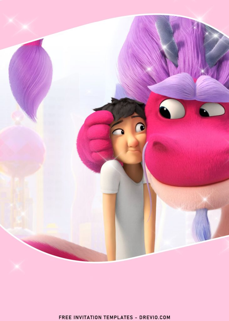 8+ Stylish Wish Dragon Birthday Invitation Templates with pink border