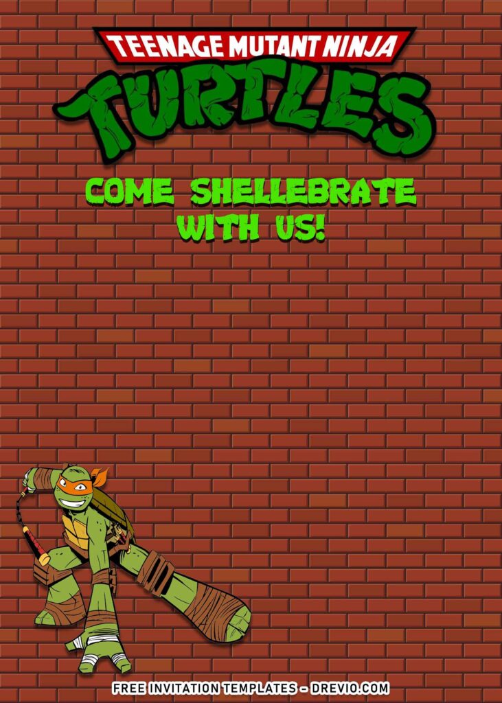 8+ Totally Awesome Teenage Mutant Ninja Turtles Invitation Templates with Raphael