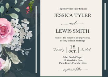7+ Fifty Bouquets Watercolor Floral Wedding Invitation Templates Title