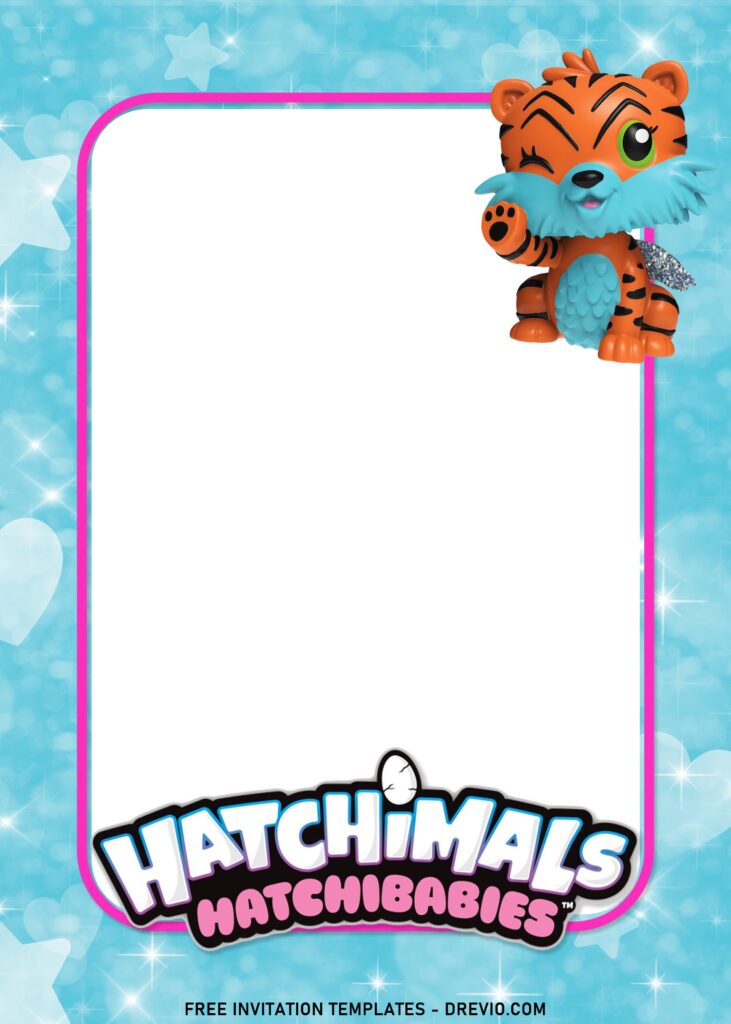 8+ Glimmering Hatchimals Girl Birthday Party Invitation Templates with adorable Baby Tiger