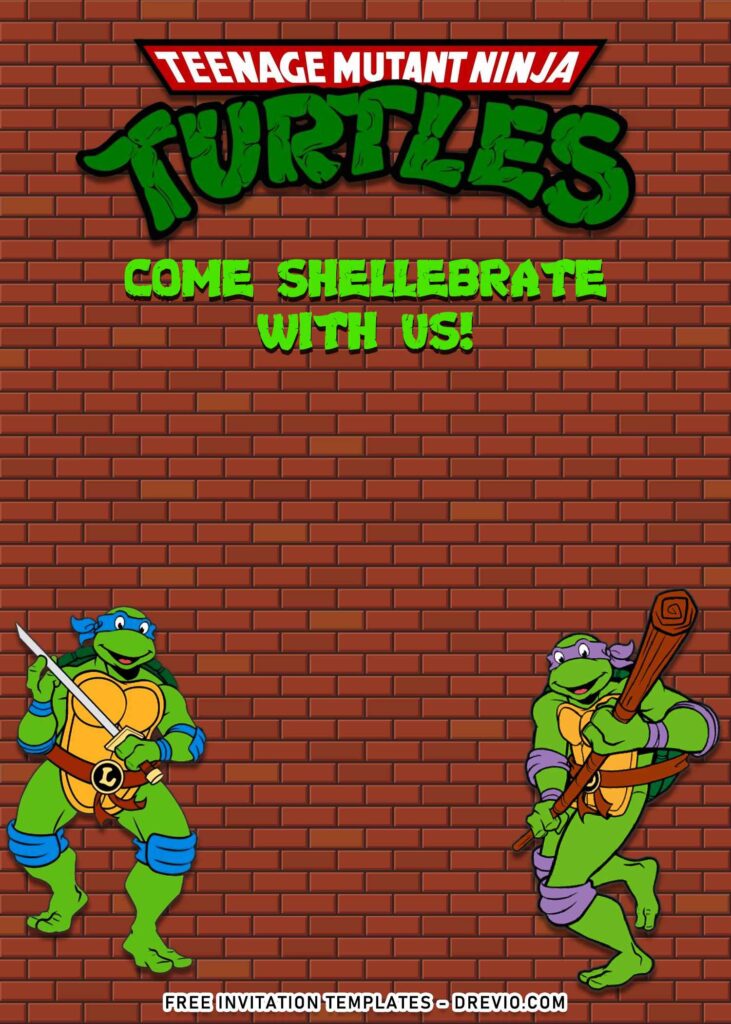 8+ Totally Awesome Teenage Mutant Ninja Turtles Invitation Templates with Michael Angelo
