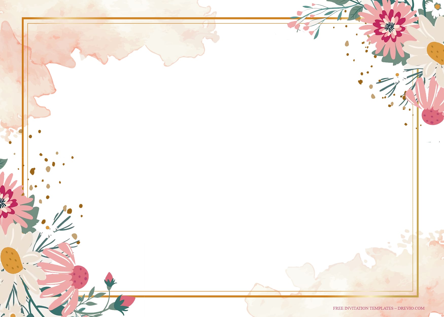 8+ Spring Ecletic Bloom Watercolor Floral Wedding Invitation Templates Type Seven