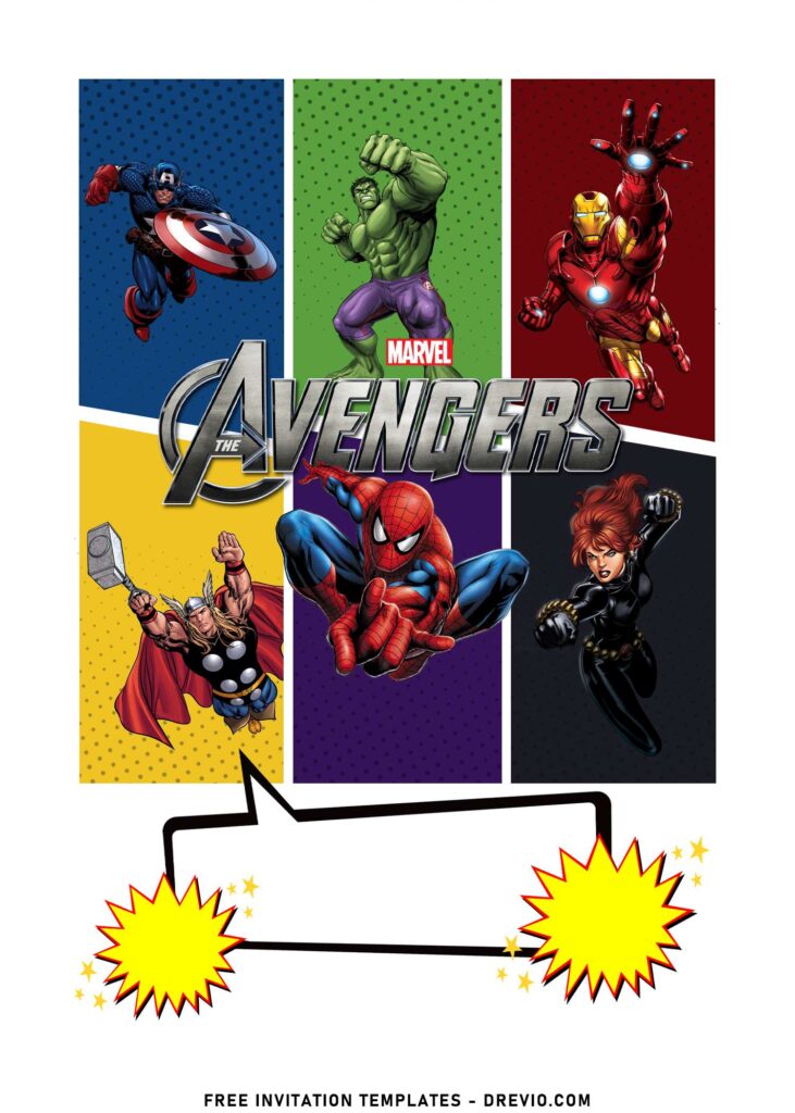 8+ Unique And Colorful Avengers Birthday Invitation Templates with Thor