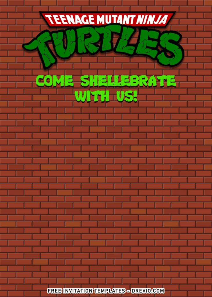 Invitation Template of 8+ Totally Awesome Teenage Mutant Ninja Turtles Invitation Templates 1