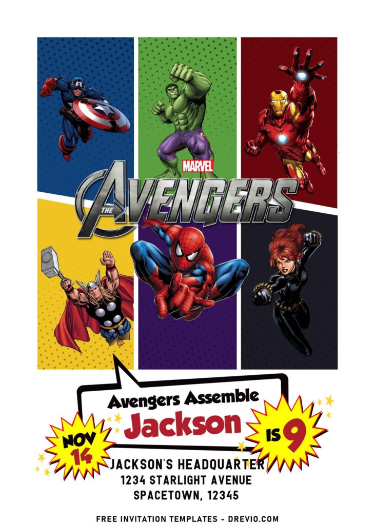 8+ Unique And Colorful Avengers Birthday Invitation Templates