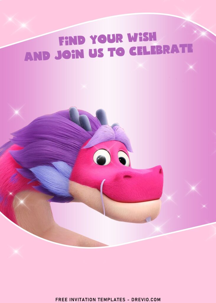 8+ Stylish Wish Dragon Birthday Invitation Templates with sparkling background