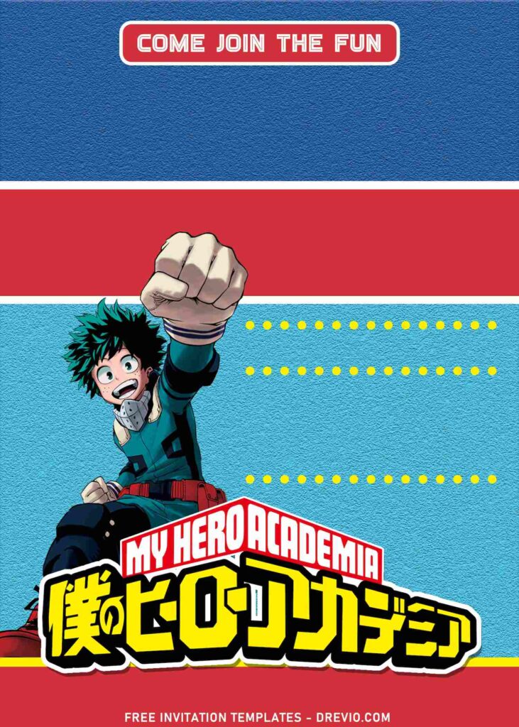 9+ Epic My Hero Academia Birthday Invitation Templates For Anime Lover with 