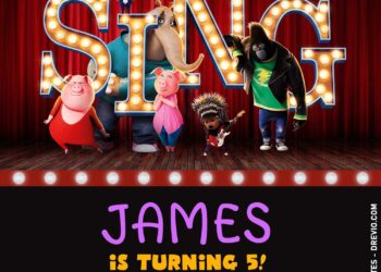 9+ Cartoon Musical Sing 2 Movie Birthday Invitation Templates