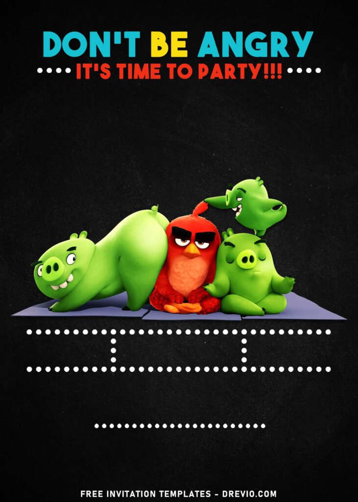 9+ Funny Angry Birds And Bad Piggies Birthday Invitation Templates with Red And Chuck