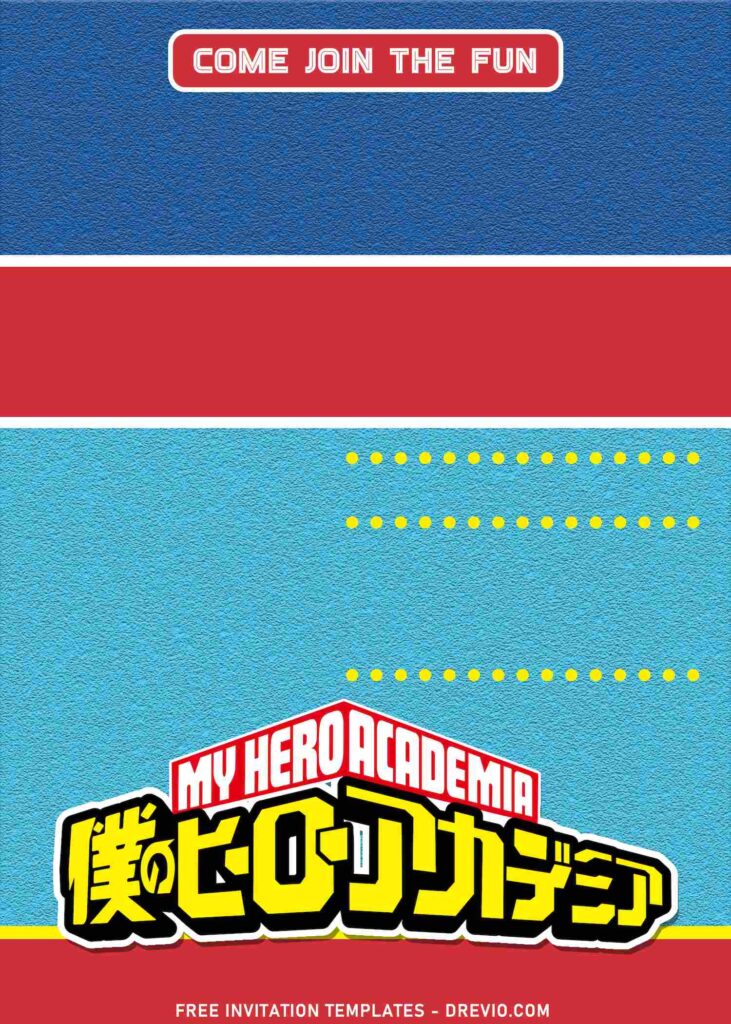 9+ Epic My Hero Academia Birthday Invitation Templates For Anime Lover with Comic design