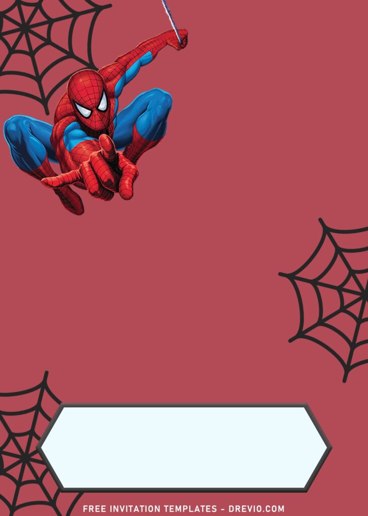9+ Amazing Spiderman Invitation Templates Perfect For Your Son's Birthday with spider web