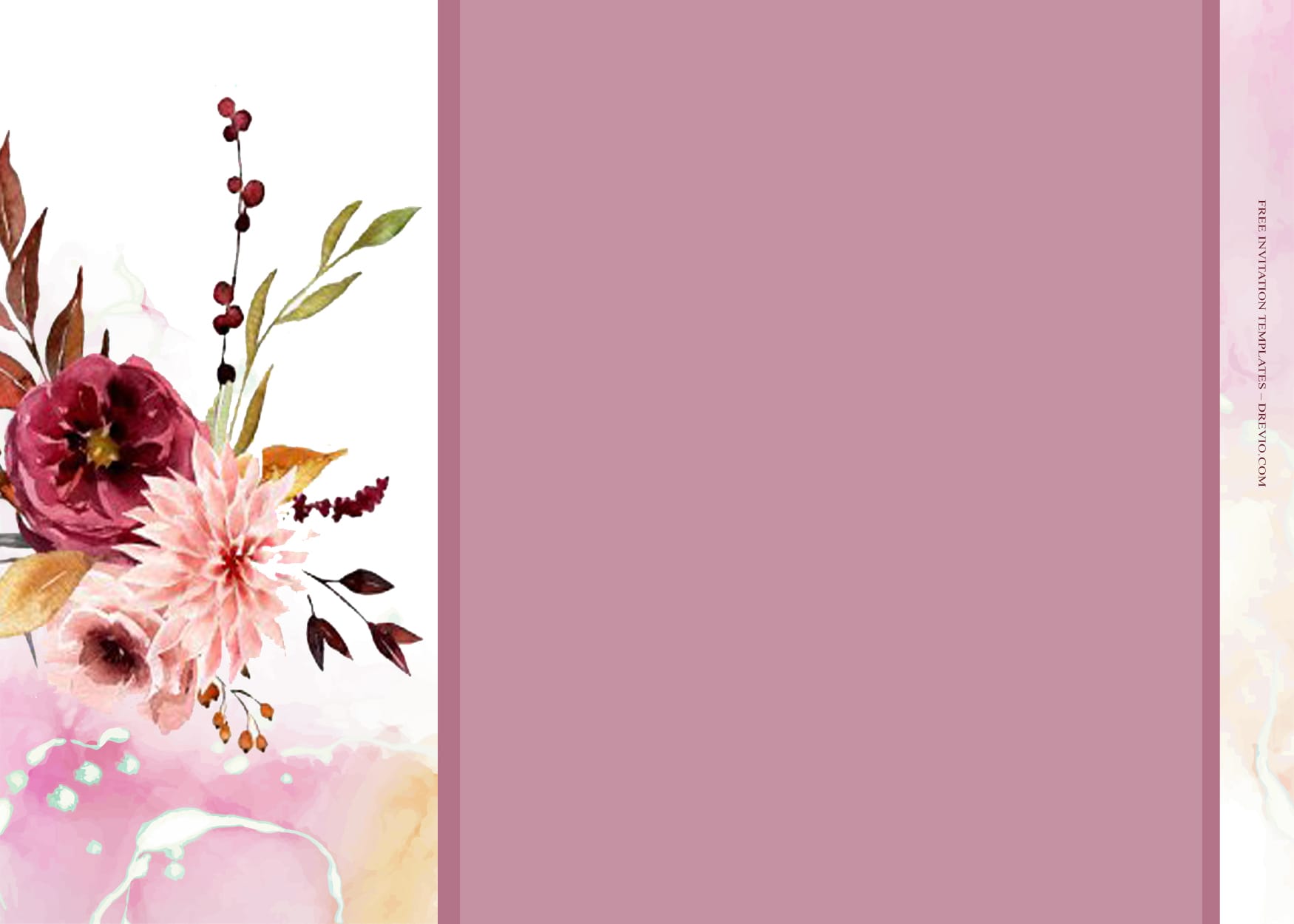 9+ Hello Autumn Watercolor Floral Wedding Invitation Templates Type Eight