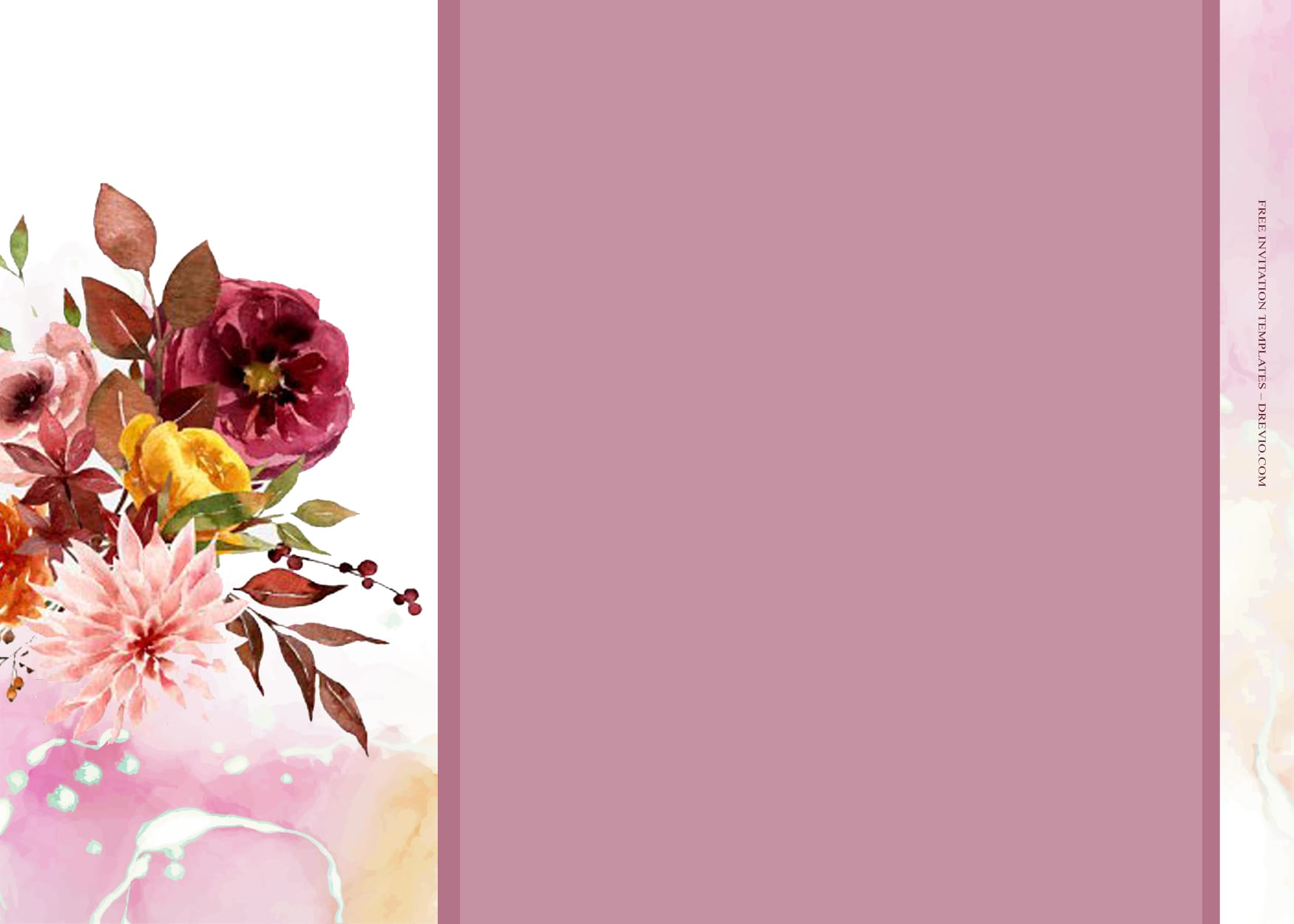 9+ Hello Autumn Watercolor Floral Wedding Invitation Templates Type Seven
