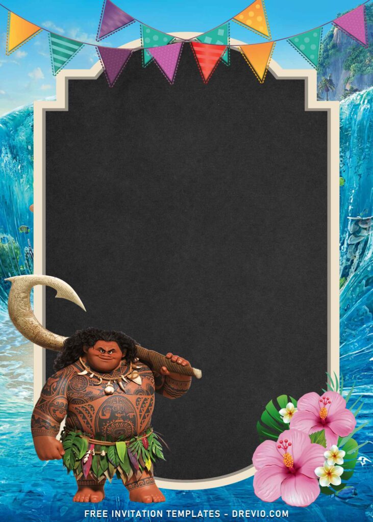 9+ Moana Birthday Invitation Templates Great For Kids Summer Party with Maui
