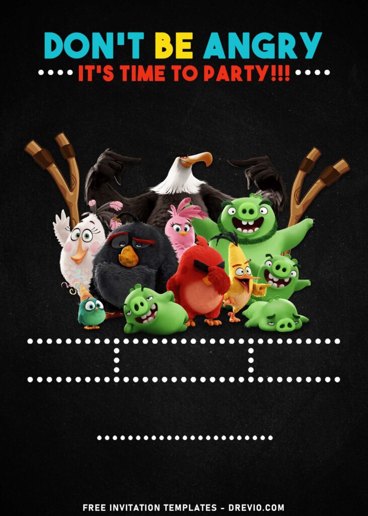 9+ Funny Angry Birds And Bad Piggies Birthday Invitation Templates with Bomb and Mighty Eagle