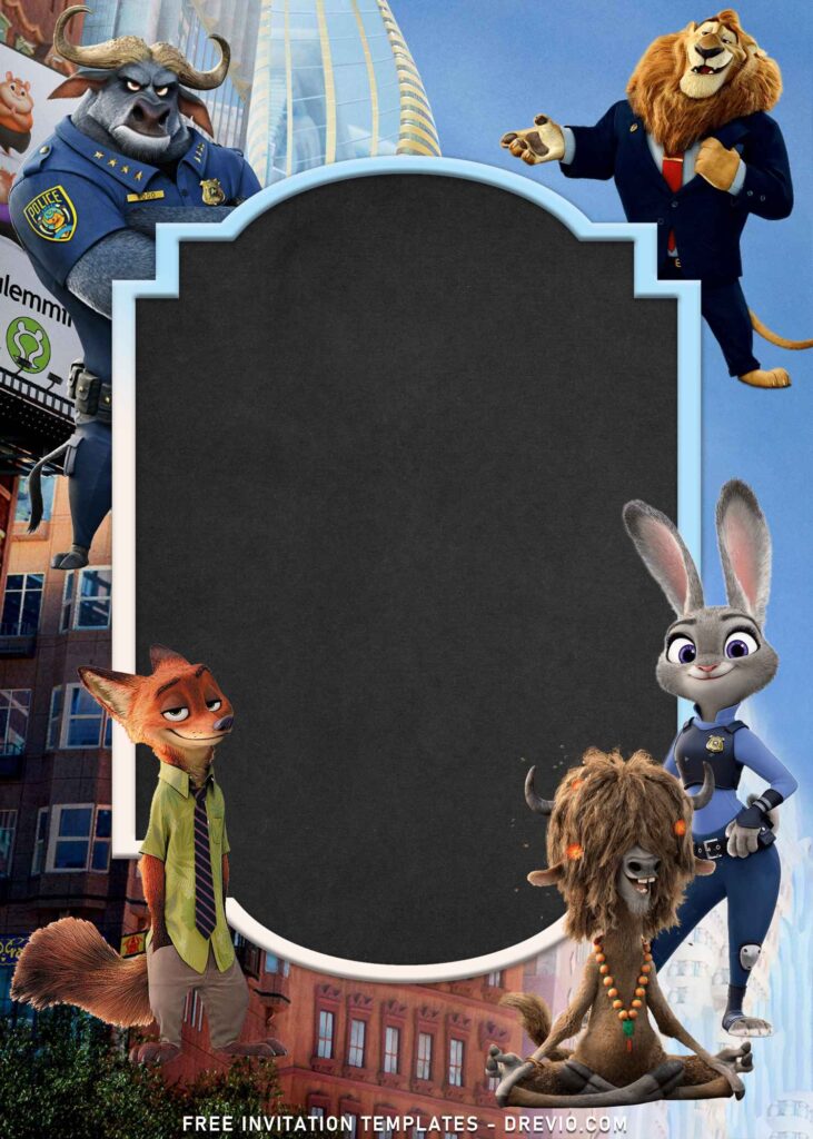 9+ Adorable Furry Cartoon Zootopia Birthday Invitation Templates with Judy Hopps and Giselle